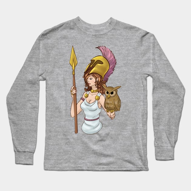 Athena, Goddess of Wisdom Long Sleeve T-Shirt by JXG